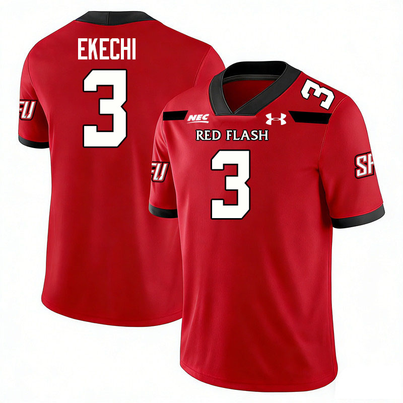 Saint Francis Red Flash #3 Raphael Ekechi College Football Jerseys,Uniforms Stitched-Red